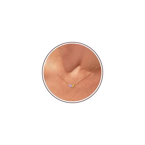 Birthstone Necklace for Women Dainty Gold Necklace with 2 Birthstone Christmas Stocking Stuffers Teen Girl Gifts Trendy Stuff Birthday Gift Moms 2025 Graduation Gift Adjustable Anniversary Jewelry for Daughter Girlfriend Friend