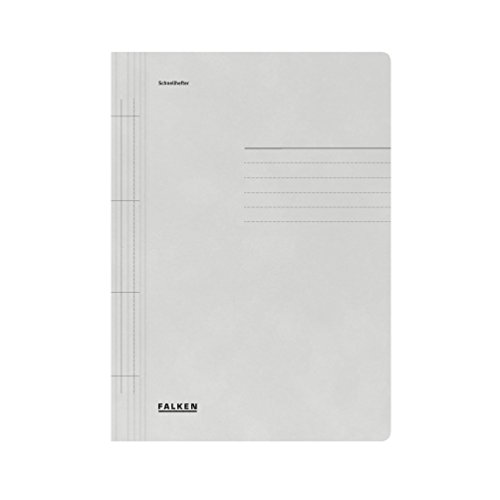 Original Falken 100er Pack Schnellhefter. Made in Germany. Aus Recycling-Karton für DIN A4 kaufmännische und Behördenheftung grau Blauer Engel Hefter ideal für Büro und Schule
