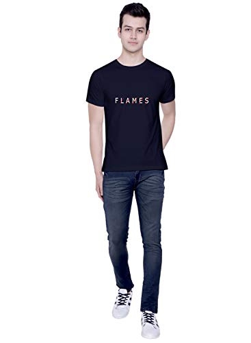 Image of CreativiT Graphic Printed T-Shirt for Unisex Flames Tshirt | Casual Half Sleeve Round Neck T-Shirt | 100% Cotton | D00393-15