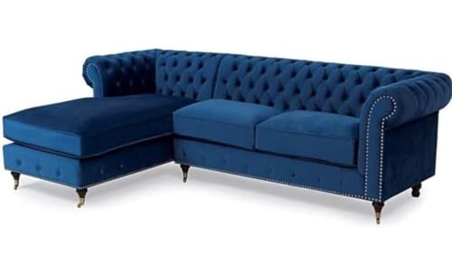 Image of Legit Tufted Quilted Five (3+2) Seater Elegant Wooden Base Sofa in Wide Extravagant Fabric, Gives Luxurious Look for Home /Living Room /Office /Guest Room /Hotels