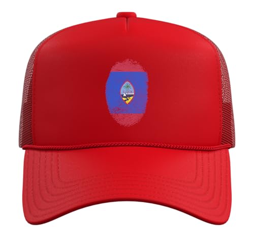 Gorro Trucker con bandera Guam y diseño de huella digital miniatura 2