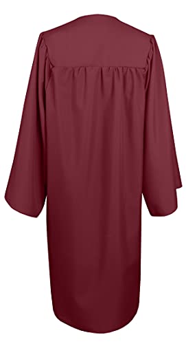 GradPlaza Matte Choir Robe for Church Baptism Officiant Confirmation Costume,Graduation Gown for School,Judge Robe,Pastor Robes Maroon Size 51FF