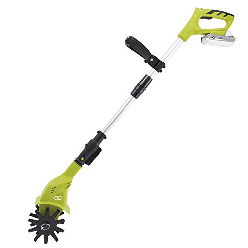Sun Joe 24V-TLR-LTE 24-Volt Amp Cordless Garden Tiller + Cultivator, Kit (w/2.0-Ah Battery + Quick Charger)