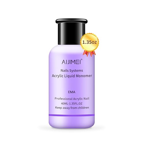 AIJIMEI Acrylic Monomer Liquid 40ml/1.35fl.oz Nail Extension Professional Acrylic Monomer Liquid for Nail Art for Beginner DIY and Salon