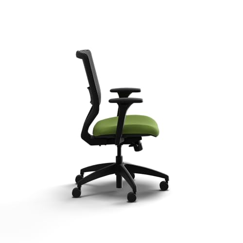 Image of HON Solve Office Chair, Ergonomic Office Chair Mesh Back Support, Adjustable Lumbar Support, Height Adjustable Arms, Black Frame, Pear