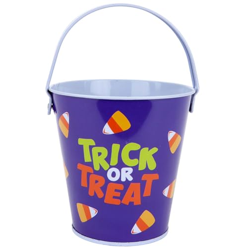 Vfm - Halloween Sweets Bucket Tin Trick Or Treat Halloween Candy Bucket, Trick Or Treat Design