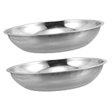 Cabilock 2Pcs Stainless Steel Weighing Dish Replacement Scale Plate for Mechanical Dial Scales Easy to Clean and Precision Accurate Weighing for and Industrial Use