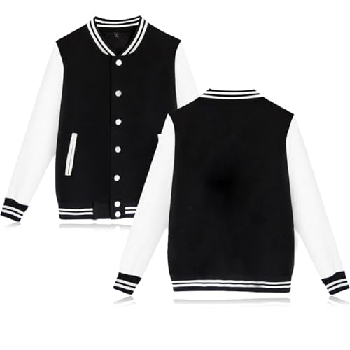 Women's Men's Varsity Baseball Jacket Casual Letterman Bomber Jacket Windbreaker Lightweight Jacket Coat