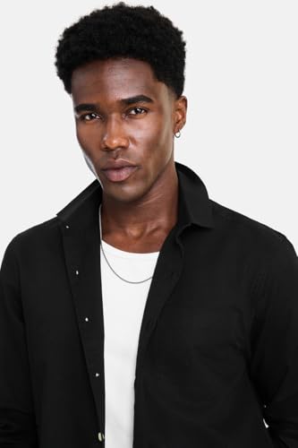 Image of SNITCH Men Casual Shirt | Regular Fit Full Sleeve Spread Collar Solid Pattern | Breathable Cotton Linen Blend & Lightweight Fabric for Summer, Vacation & Smart Casual Wear