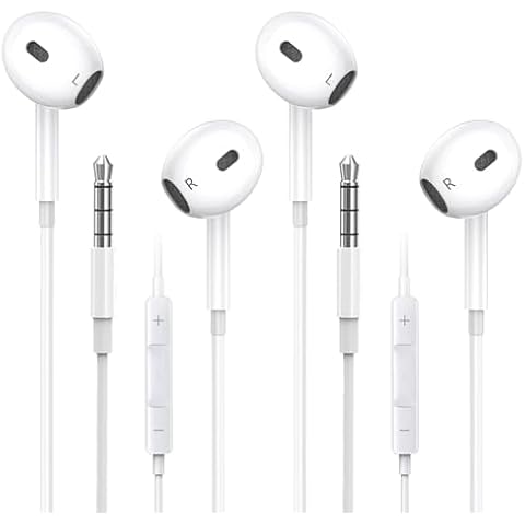 EOUOKU 3.5mm Wired Earbuds with Microphone Cover
