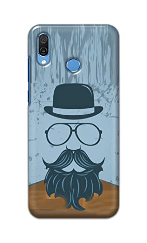 Image of PRINTFIDAA Mustache Beard and Hairstyle Hipster in Glasses Printed Designer Hard Case for Honor Play, COR-AL10, COR-L29, COR-L09 Back Cover -(e) RPM1002