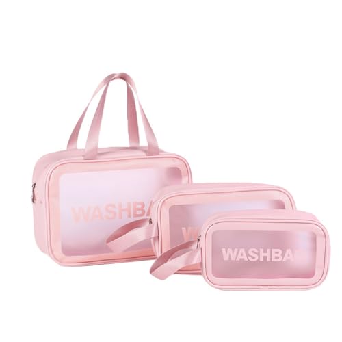 Opiniones de Cosmetiquera los preferidos por los clientes. 48 Bolsa de Cosméticos Transparente para Hombres y Mujeres Bolsa de Viaje Bolsa de Almacenamiento Impermeable Baño de Gimnasio Rosa de Gran Capacidad(Rosado)