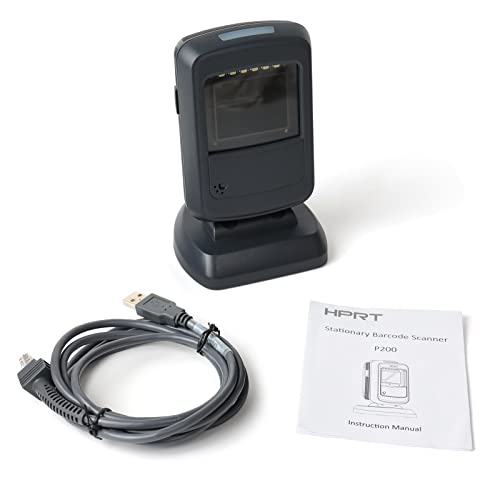 Image of HPRT 1D 2D Desktop Barcode Scanner, Omnidirectional Hands-Free USB Wired Barcode Reader, Capture Barcodes from Mobile Phone Screen, Automatic Image Sensing for Supermarket Library Retail Store
