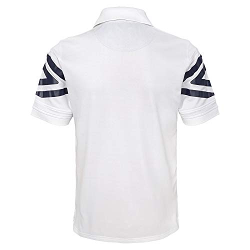 Umbro Men's Short Sleeve Detonation Polo, White/Navy2