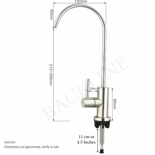 Image of B Backline RO Water purifiersFaucet 304 Stainless Steel Kitchen Sink Faucet Tap 360 Degree Rotatable | Ro Faucet tap for Undersink for All Ro Water purifiers (Brushed Nickel)