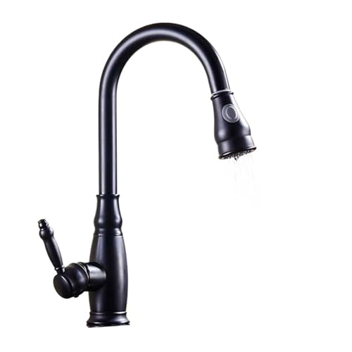 Grifo de cocina extraíble negro de diseño elegante 2