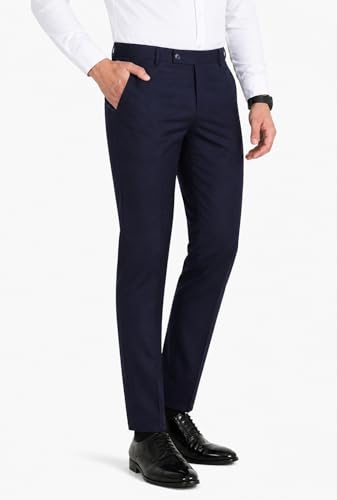 Image of Formal Pants for Men Office Wear - Premium Slim Fit Formal Trouser for Men, College Pant for Boys, Gents Bottom Formal wear for Office Meeting, Party, Gathering, Wedding