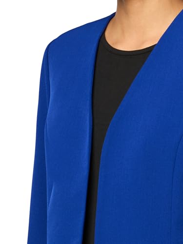 Image of Kasper Women's Women's Stretch Crepe Blazer - Cardigan-Style with Rolled Cuff Sleeves