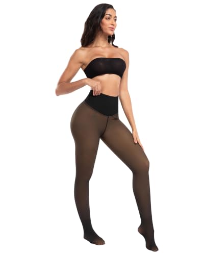 Image of ATHVOTAR Fleece Lined Winter Tights Women - Thermal Warm Opaque Pantyhose Thick Sheer Leggings