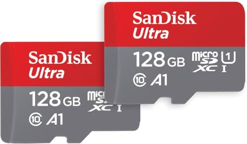 SanDisk 128 Go Ultra microSDXC, Carte micro sd + adaptateur SD (Pour Smartphone et Tablette, Video Full HDD, jusqu'à 140 Mo/s, UHS-I, La performance A1, Class...