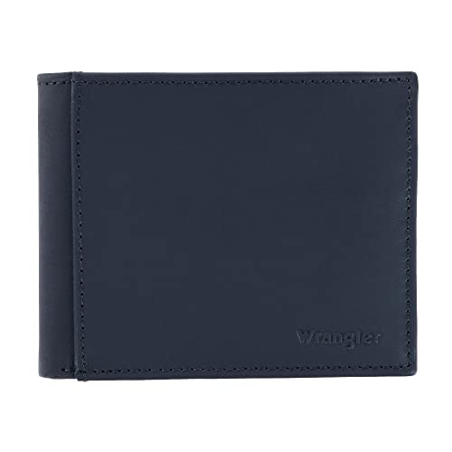 Wrangler Men's Leather Bifold Wallet, Black