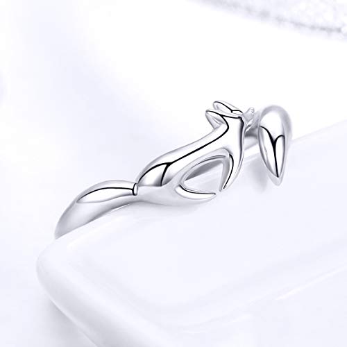 Bague queue de renard argent 925 femme le cadeau ajustable idéal - 4