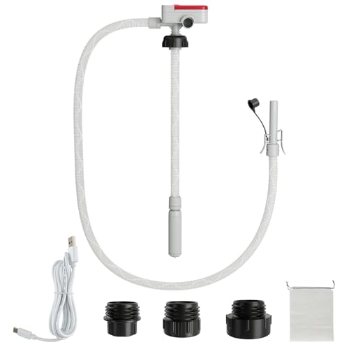 SOARS Kraftstoff-Transferpumpe, elektrische Kraftstoffpumpe, Batterie/USB, mit automatischem Abschaltsensor, 3 Adapter für Gaskanister, für Benzin, Öl, Diesel (12 LPM)