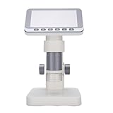 Generic Digital Microscope Advanced 1080P 12MP Magnifying Glass with 8 LED Lights for Nature Observation, Electronic Maintenance, 4.5 Inch Screen ABS Material (Gray)