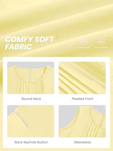 XMWEALTHY Girls Tops Cute Cummer Tank Tops Fashion Round Neck Peplum Tee Blouse 2026 Casual Pleated Tween Girl Shirts Yellow 5-6T — view 4
