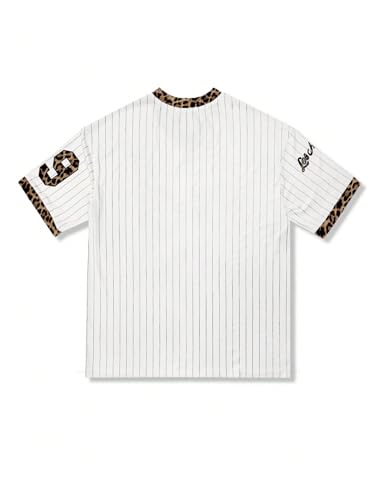 Oversized Baseball Jersey Shirts for Women Los Angeles Y2K Striped Number Graphic Tee V Neck Half Sleeve Streetwear2