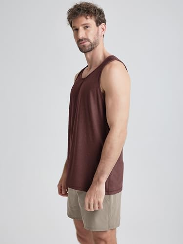 ODODOS Men's Performance Tank - Stratum Tech Tee, Ultra Soft Moisture Wicking UPF 50+ Sleeveless Shirts -The Ascent Series2