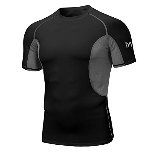 Compression Shirt for Men, Cool Dry Fit Short Sleeve Baselayer Top, Sport Workout Athletic Gym Underwear T Shirts