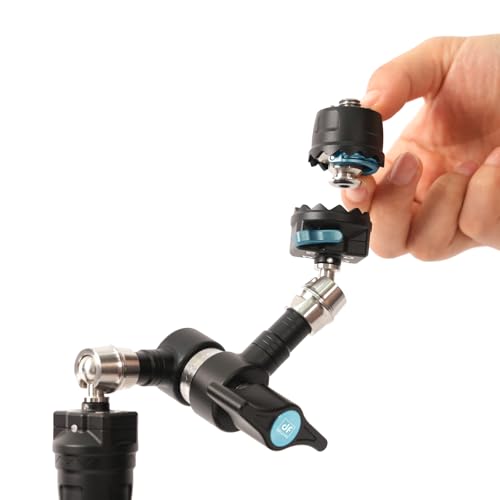 DFCINE Soporte de cámara Magic Arm - Brazo articulado de Acero Inoxidable con liberación rápida, Pines antitorsión y Engranaje de Roseta para cámara, proyector, Monitor (7 Pulgadas)