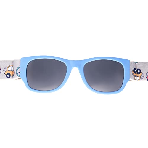 Image of Foster Grant Boys Felix Sunglasses, Blue With Race Car Strap, 40 US