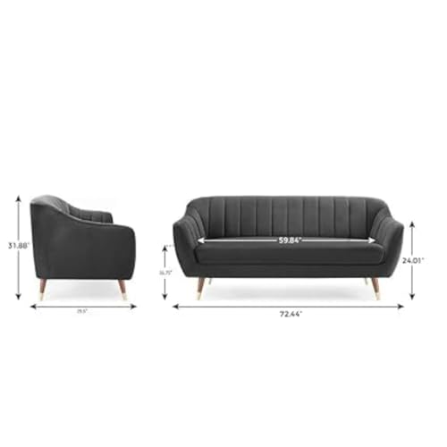 Image of 3 Seater Sofa Set with Two Cushions Perfect for Home Office Guests Living Room (Grey, 3 Seater)