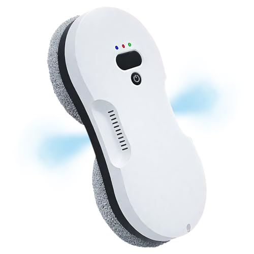 Window Cleaning Robot, Automatic Window Cleaner with Dual Water Spray, Windows Vacuum with 2800pa Suction, Electric Windows Cleaner with Remote Control, 5 Cloths,Ups Power-Off Protection System