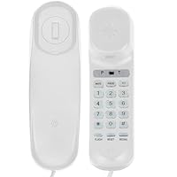 Corded House Phones Landline, Wall Mountable Or Desk Landline Telephone, Dial Pad on Base unit Home Phone, Landline Phones Last Number Redial, Pause, Flash for Office, Hotel, Home, Bathroom -White