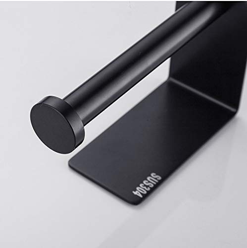 Toilet Paper Holder, Self Adhesive TocTen 304 Stainless Steel Rustproof Toilet Paper Roll Holder, No Drilling Design Easy to Install, The Bathroom Accessory Suitable for Office,Kitchen, Bathroom-Black