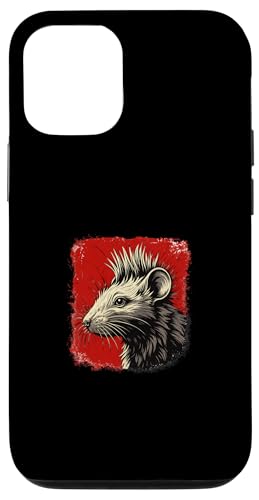 パンク ラット ロック 動物 ポートレート 反乱 アート スマホケース iPhone 12/12 Pro 用