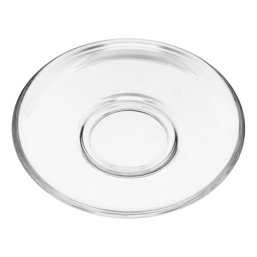 Alipis Set of 2 Round Glass Saucers for Plate Cup Small Tea Plates Round Coffee