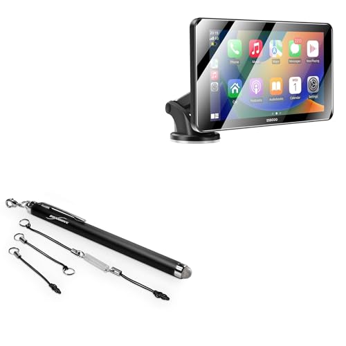 BoxWave Stylus Pen Compatible with ESSGOO Apple Carplay & Android Auto (7 in) - EverTouch Capacitive Stylus, Fiber Tip Capacitive Stylus Pen - Jet Black