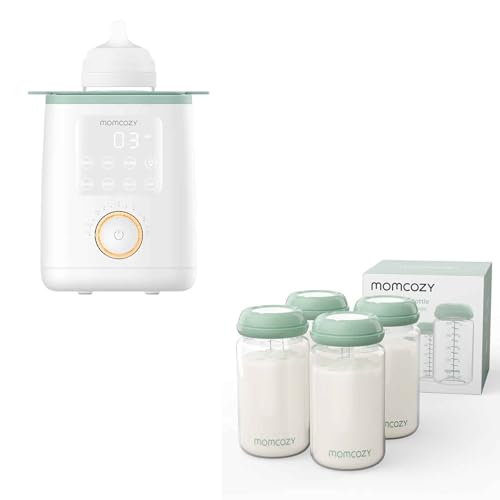 Image of Momcozy Natural Baby Bottle, Wide-Neck, BPA Free Breast Milk Container & Baby Bottle Warmer for Breast Milk Formula Food