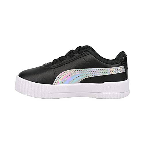 PUMA Carina Rainbow Toddler Sneakers in Black/Silver, Size 53