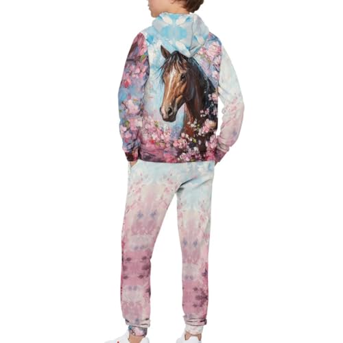 2 Piece Outfits Kids Tracksuit Long Sleeve Hoodie Pant Sets with Pockets4