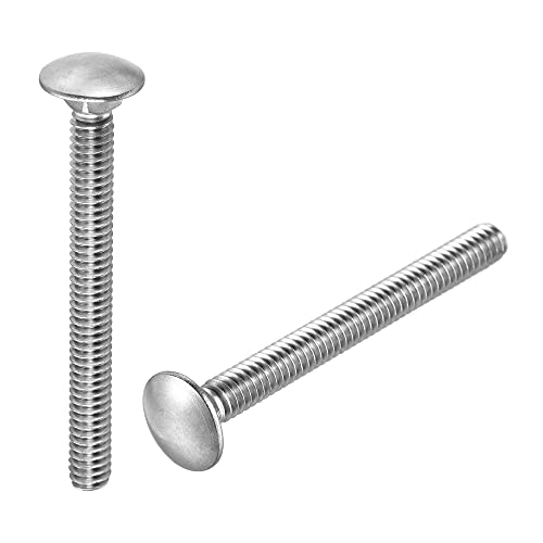 Image of uxcell 1 /4-20x2-1 /2 Carriage Bolt Round Head Square Neck 304 Stainless Steel 10pcs