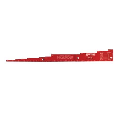 Rockford Systems Guard-Opening Scale (1) - English/Metric Units - Powder-Coated Aluminum - Foldable - Red
