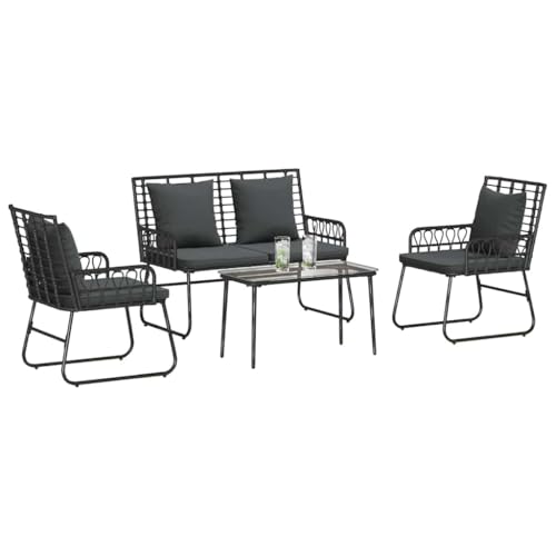 Chaises contemporaines de jardin noir pour espace extérieur