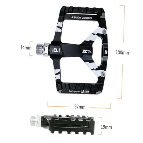 GALPADA 1Pair Non Slip Mountain Bike Pedals Durable Flat Platform for Comfortable Riding Design for Road Touring and2