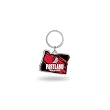 Rico Industries NBA Basketball Portland Trail Blazers State Shape Keychain 2 x 3-"