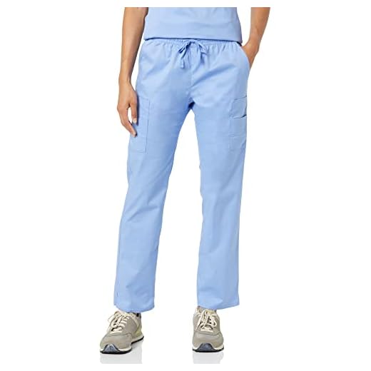 Amazon Essentials Pantalones sanitarios elásticos con tejido secado rápido (disponibles en tallas grandes) Mujer, Azul Aciano, 5XL Grande